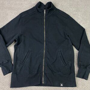 American Giant Moto Full Zip Jacket Sweater Sweatshirt Mens XL Black Heavyweight